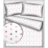 Tissu coton au mètre, 125 g/m², largeur 160 cm, imprimé Etoiles multi rose et blanche