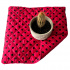 Coussin d'assise 40x40x2cm Pois Noir sur Rouge