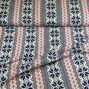 Tissus en coton de Noël au mètre, 160 cm motif Noël Bleu Marine