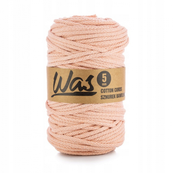 Cordons tressé coton 5 mm, 100 m,  couleur saumon 120