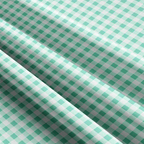 Tissu coton au métre couleur blanche carreaux lenthol