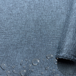 Tissu imperméable imitation lin, 220 g/m², 160 cm, Bleu Marine