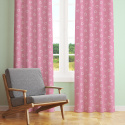 Tissu coton au métre couleur rose coeurs blanche
