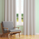 Tissu coton au métre couleur blanche zigzag gris