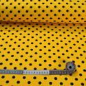 Tissu coton au métre couleur Jaune pois Noire 10 mm