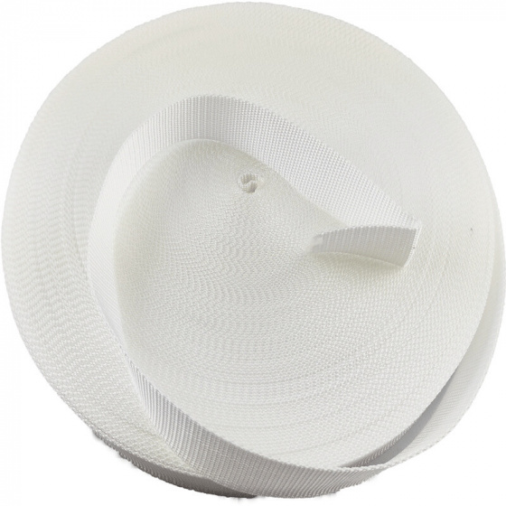 Ruban polypropylène renforcé pour sacs 40 mm couleur blanche (50 m)
