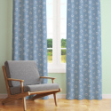 Tissu coton au métre couleur bleu coeurs blanche