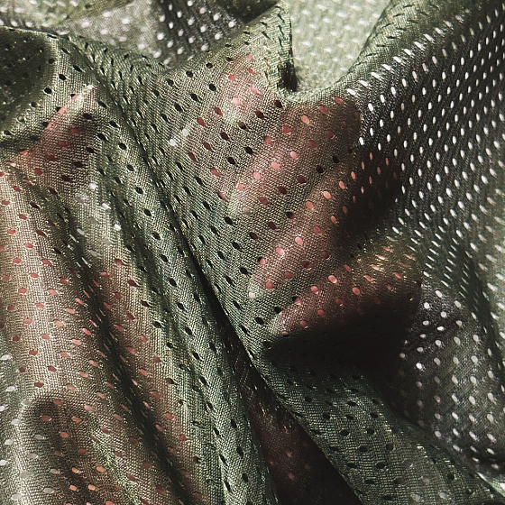 Polyesterová elastická síťovina Tm. Oliva, oko 2x2mm