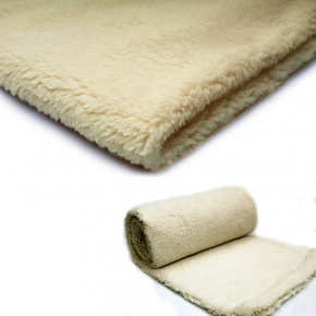 Tissu imitation fourrure d'agneau, 320 g/m², largeur 160 cm, 02 ecru