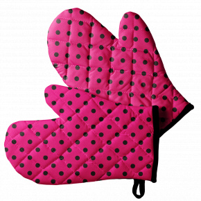 Un ensemble de gants de cuisine, Pois Rose