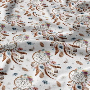 Tissu coton au métre imprimé Oriental cappuccino