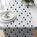Tissu coton au mètre, 125 g/m², largeur 160 cm, imprimé Pentagones bleu et blanche