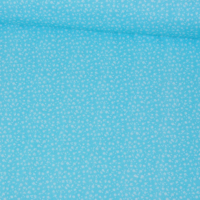 Tissu en coton au mètre, 125 g/m², largeur 160 cm, imprimé à fleurs sur fond bleu