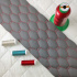 Simili cuir matelassé GEO, 540 g/m², largeur 145 cm, gris avec fil rouge