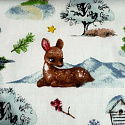 Tissus en coton de Noël au mètre, 160 cm motif Noël Blanche