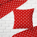 Tissu coton au métre imprimé Volants blanche sur rouge