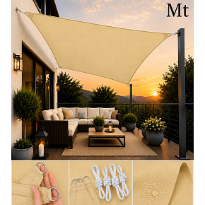 Voile d’ombrage rectangulaire 3x2 m, Oxford 165 g/m², protection contre le soleil avec protection UV, beige Voile d’ombrage rectangulaire 3x2 m, Oxford 165 g/m², protection contre le soleil avec protection UV, beige