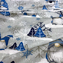 Christmas cotton fabric, by the meter, width 160 cm, Dark Elves.Blue on Gray