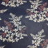 Tissu en coton au mètre, 125 g/m², largeur 160 cm, imprimé à fleurs sur fond graphite