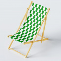 Tkanina zewnętrzna na leżaki i hamaki ogrodowe, kolor Biało-Zielony Szachownica, 5x10 cm