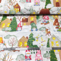 Tissus en coton de Noël au mètre, motif Temps de Noël 160 cm