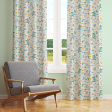 Tissu coton au métre imprimé  Croco bleu sur blanche