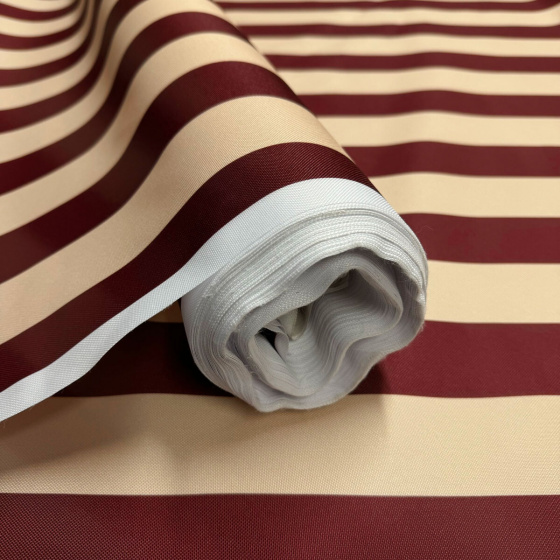 Tissu d'extérieur, déperlant pour transats et hamacs de jardin Beige Bordeaux 5 cm
