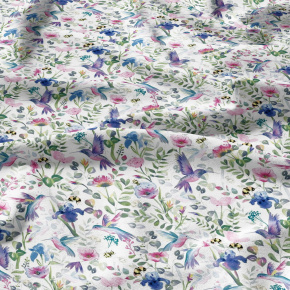 Tissu coton au métre imprimé Loriot couleur blanche