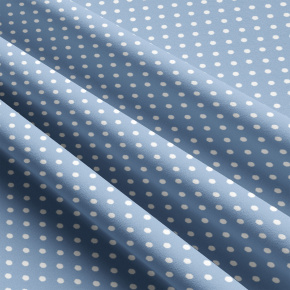 Tissu coton au métre couleur bleu pois blanche 4 mm