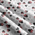 Tissu coton au métre imprimé Miky cocardes rouge