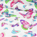 Tissu coton au métre imprimé Papillons Nez couleur blanche