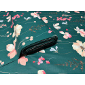 Tissu coton Fleurs sur Vert