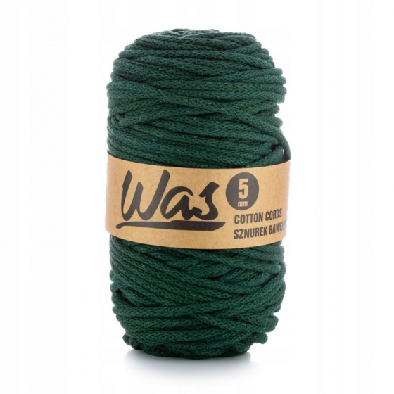 Cordons tressé coton 5 mm, 100 m, couleur verte fn. 260