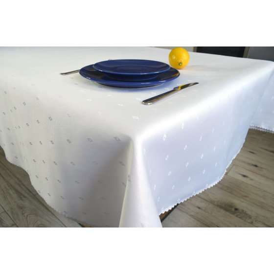 Nappe déperlante Rhombe, 140x180 cm, couleur Blanche,  anti tache