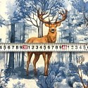 Tissus en coton de Noël au mètre, 160 cm motif Nature Bleu