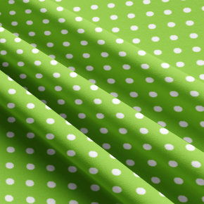 Tissu coton au métre couleur vert pois blanche 10 mm