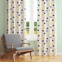 Tissu coton au mètre, 125 g/m², largeur 160 cm, imprimé Couronnes jaune et blanche