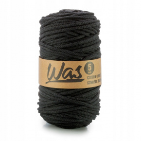 Cordons tressé coton 5 mm, 100 m, couleur noir 370