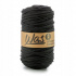 Cordons tressé coton 5 mm, 100 m, couleur noir 370