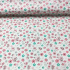 Tissu en coton au mètre, 125 g/m², largeur 160 cm, imprimé à fleurs modern roses sur fond blanc