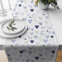 Tissu coton au métre couleur blanche coeurs bleu 486
