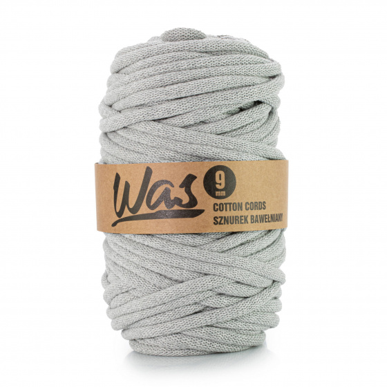 Bavlněná šňůra 9mm, 50m, světle šedá 030