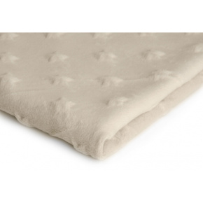 Tissu minky étoile, 320 g/m², largeur 160 cm, ecru
