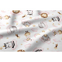 Tissu coton au métre imprimé, couleur blanche, 160 cm