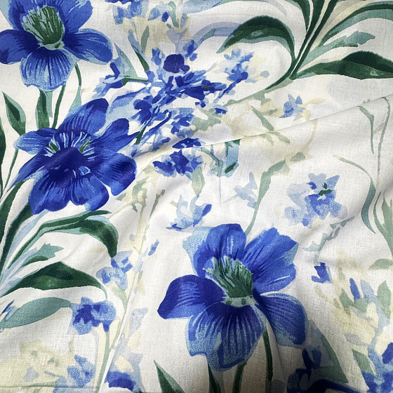 Bavlněná látka Kytičky na Bílém