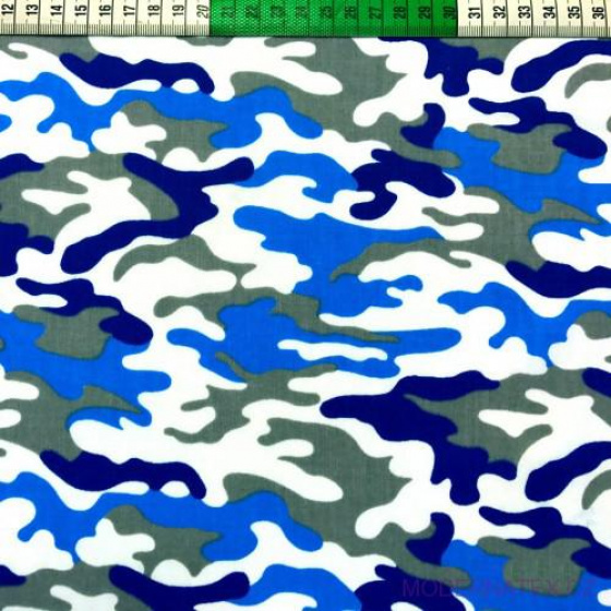 Bavlněná látka vzor moro modré