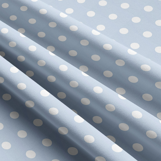 Tissu coton au métre couleur bleu pois blanche 22 mm 