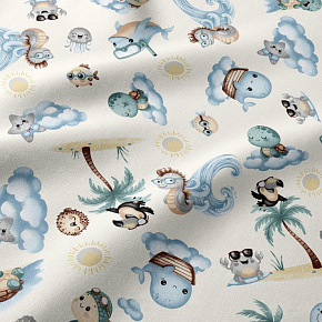 Tissu coton au métre imprimé, couleur blanche, 160 cm Tissu coton au métre imprimé, couleur blanche, 160 cm
