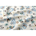 Tissu coton au métre imprimé, couleur blanche, 160 cm