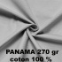 Tissu coton prélavé Panama, 270 g/m², largeur 150 cm, Gris clair